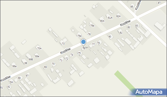 Kozłów, Kozłów, 76, mapa Kozłów