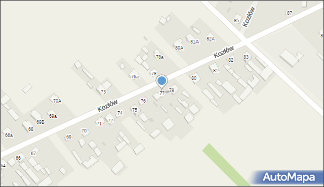 Kozłów, Kozłów, 77, mapa Kozłów