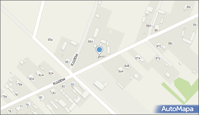Kozłów, Kozłów, 87, mapa Kozłów