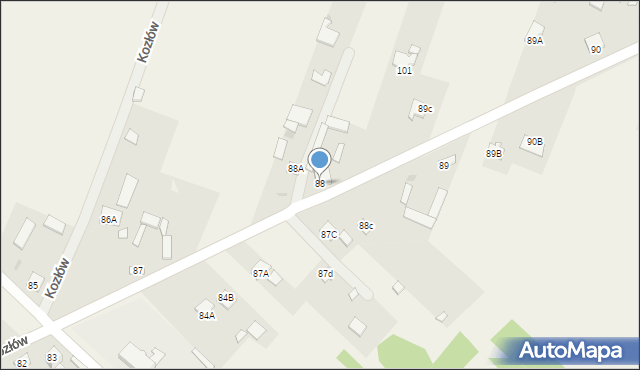 Kozłów, Kozłów, 88, mapa Kozłów