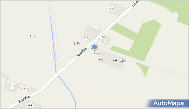 Kozłów, Kozłów, 118b, mapa Kozłów