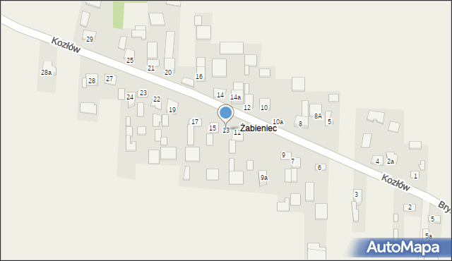 Kozłów, Kozłów, 13, mapa Kozłów