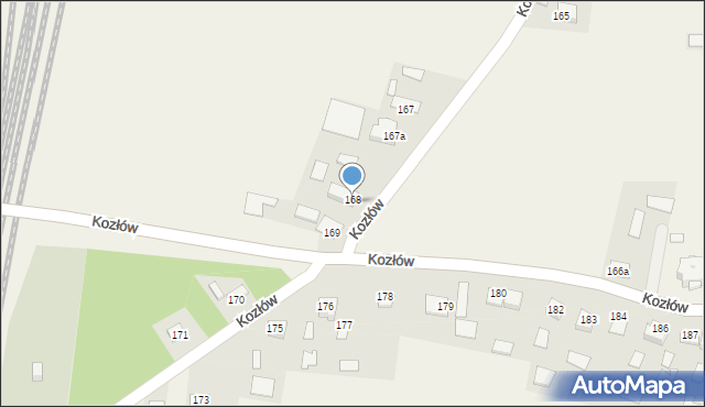 Kozłów, Kozłów, 168a, mapa Kozłów