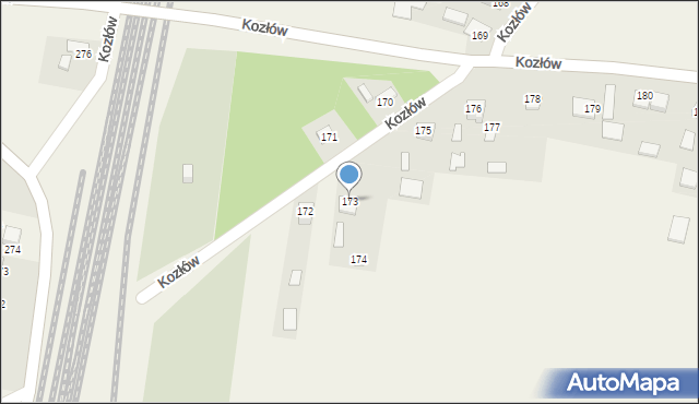 Kozłów, Kozłów, 173, mapa Kozłów