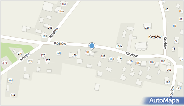 Kozłów, Kozłów, 181, mapa Kozłów