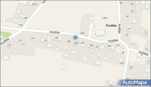 Kozłów, Kozłów, 183, mapa Kozłów