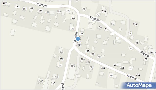 Kozłów, Kozłów, 194, mapa Kozłów