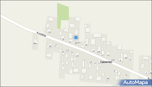 Kozłów, Kozłów, 20, mapa Kozłów