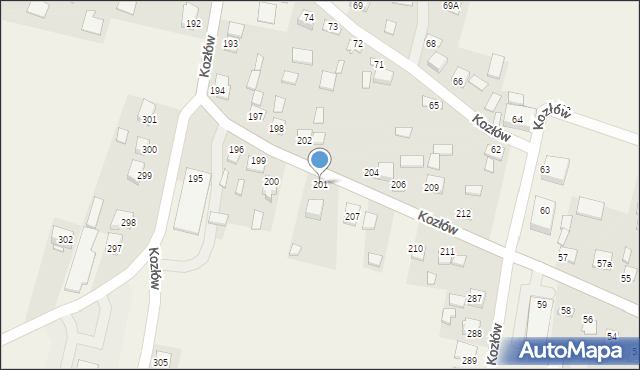 Kozłów, Kozłów, 201, mapa Kozłów