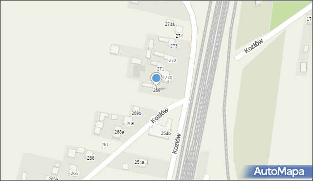 Kozłów, Kozłów, 269, mapa Kozłów