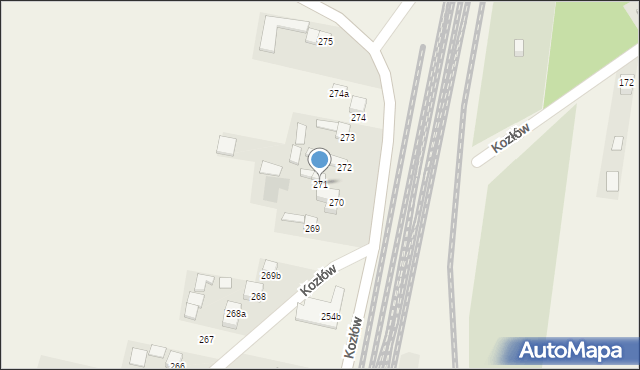 Kozłów, Kozłów, 271, mapa Kozłów