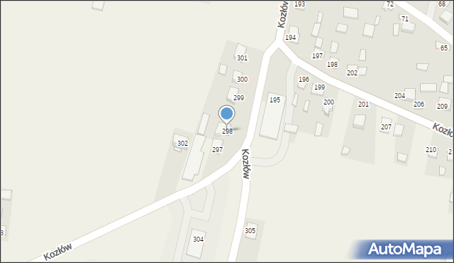 Kozłów, Kozłów, 298, mapa Kozłów