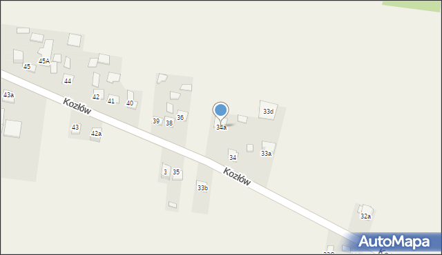 Kozłów, Kozłów, 34a, mapa Kozłów