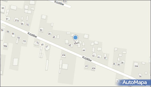 Kozłów, Kozłów, 45A, mapa Kozłów