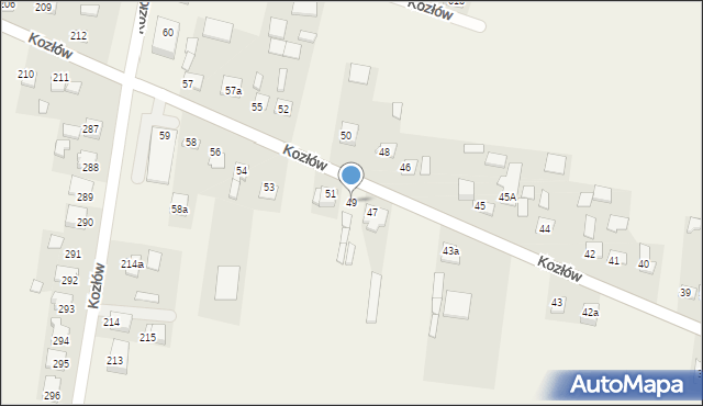 Kozłów, Kozłów, 49, mapa Kozłów