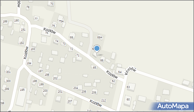 Kozłów, Kozłów, 68a, mapa Kozłów