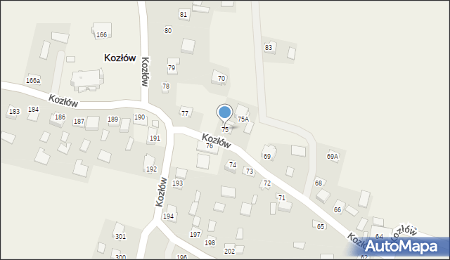 Kozłów, Kozłów, 75, mapa Kozłów