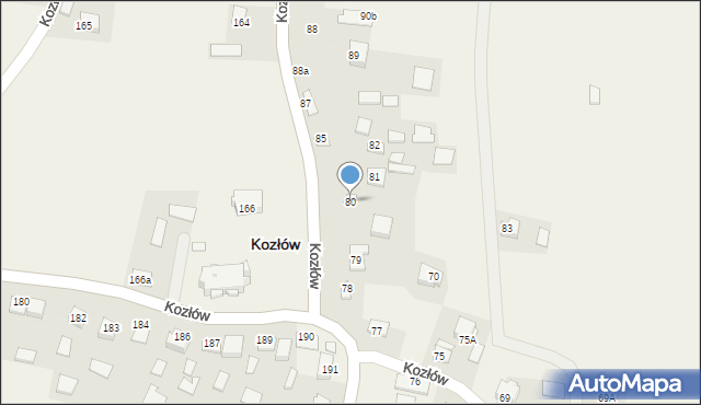 Kozłów, Kozłów, 80, mapa Kozłów