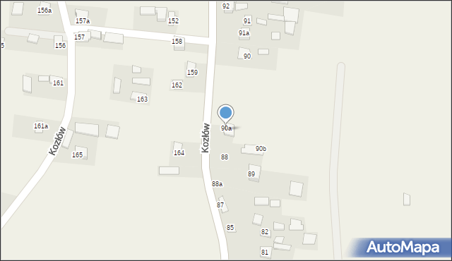 Kozłów, Kozłów, 90a, mapa Kozłów