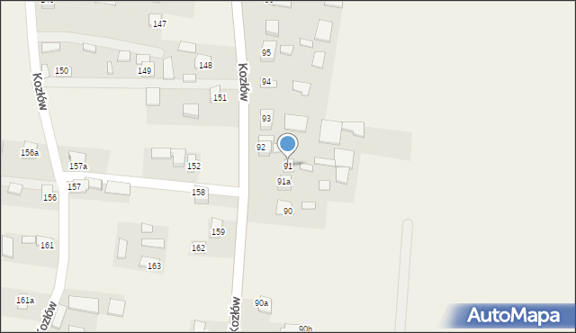 Kozłów, Kozłów, 91, mapa Kozłów
