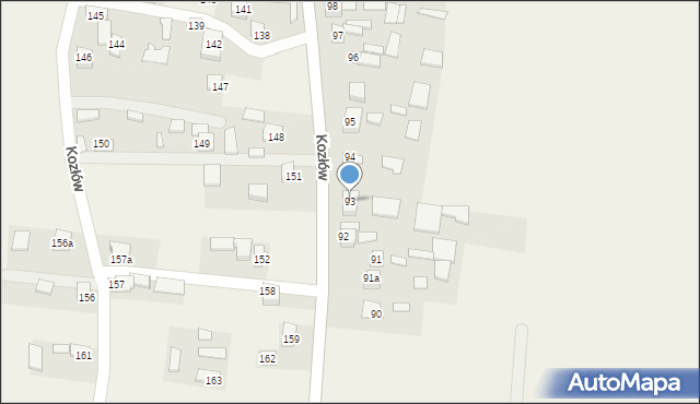 Kozłów, Kozłów, 93, mapa Kozłów