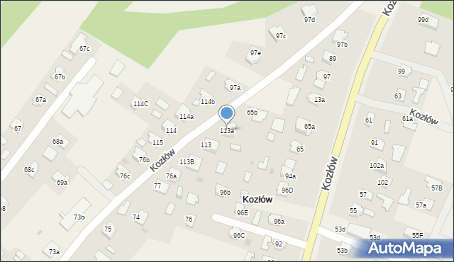 Kozłów, Kozłów, 113a, mapa Kozłów