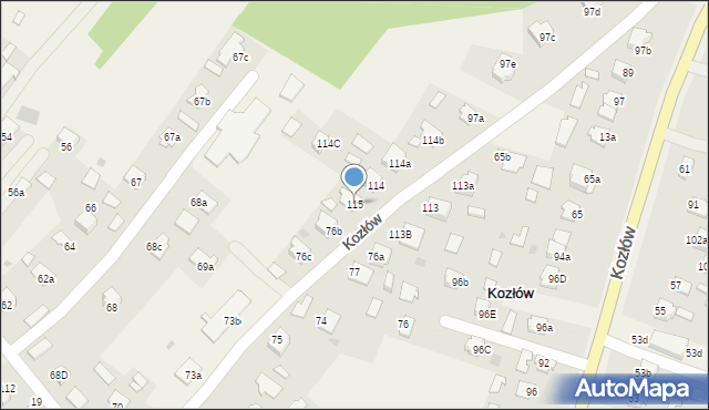 Kozłów, Kozłów, 115, mapa Kozłów