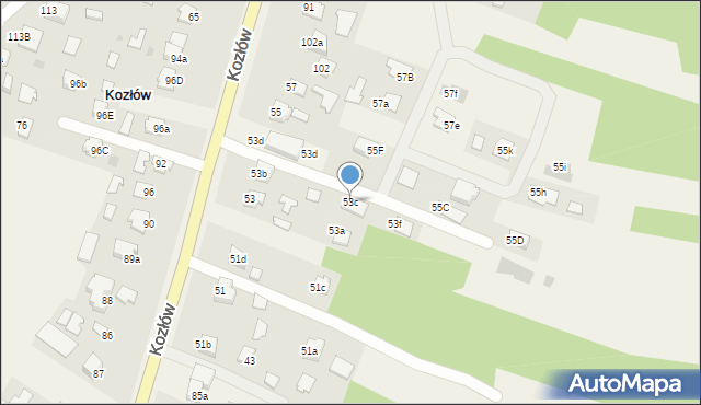 Kozłów, Kozłów, 53c, mapa Kozłów