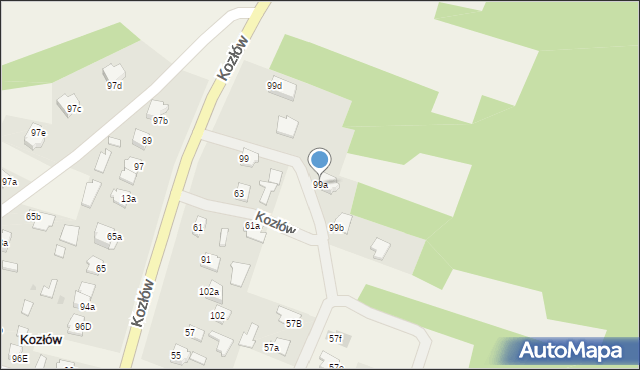 Kozłów, Kozłów, 99a, mapa Kozłów