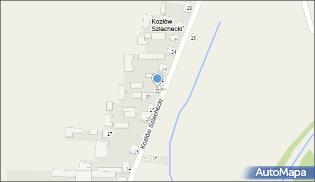 Kozłów Szlachecki, Kozłów Szlachecki, 21, mapa Kozłów Szlachecki