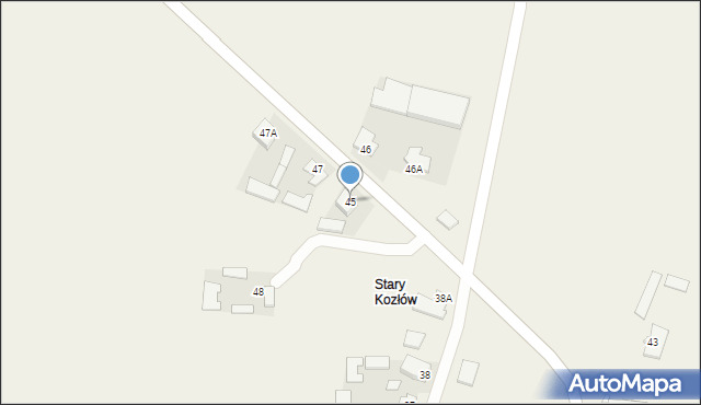 Kozłów Szlachecki, Kozłów Szlachecki, 45, mapa Kozłów Szlachecki