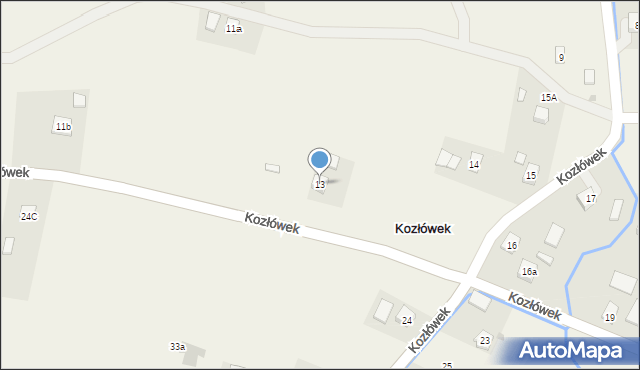 Kozłówek, Kozłówek, 13, mapa Kozłówek