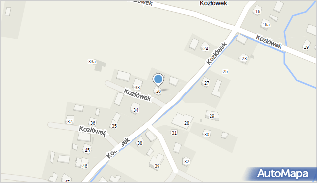 Kozłówek, Kozłówek, 26, mapa Kozłówek