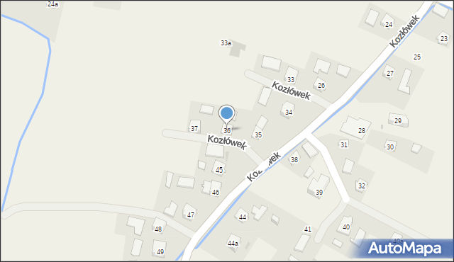 Kozłówek, Kozłówek, 36, mapa Kozłówek