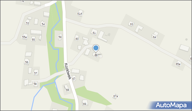 Kozłówek, Kozłówek, 66, mapa Kozłówek