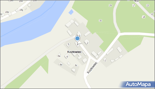 Kozłowiec, Kozłowiec, 4, mapa Kozłowiec