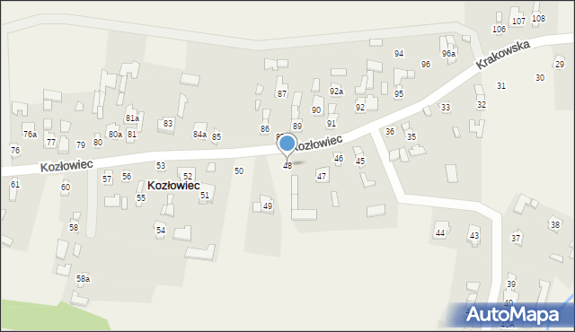 Kozłowiec, Kozłowiec, 48, mapa Kozłowiec