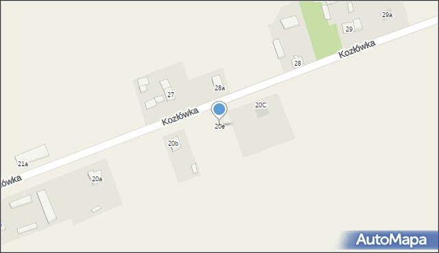 Kozłówka, Kozłówka, 20e, mapa Kozłówka