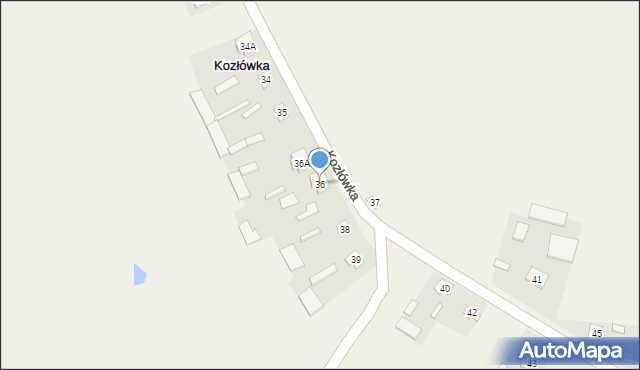 Kozłówka, Kozłówka, 36, mapa Kozłówka