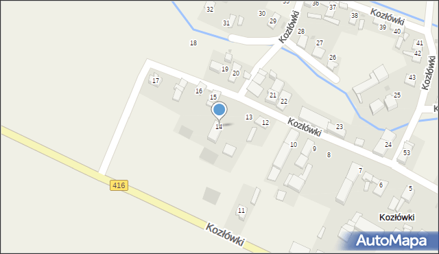 Kozłówki, Kozłówki, 14, mapa Kozłówki