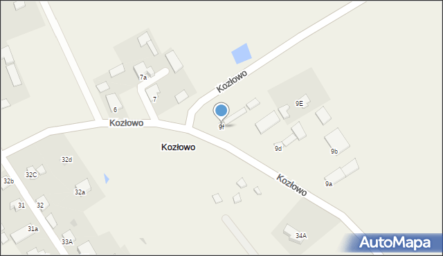 Kozłowo, Kozłowo, 9f, mapa Kozłowo