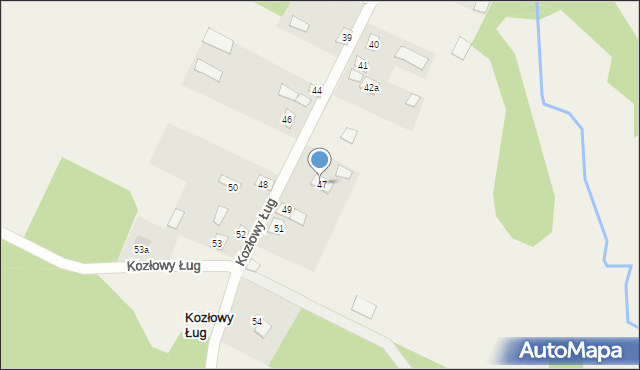Kozłowy Ług, Kozłowy Ług, 49A, mapa Kozłowy Ług