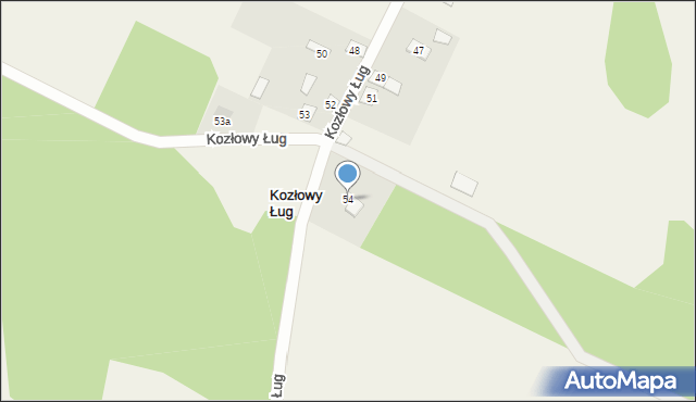 Kozłowy Ług, Kozłowy Ług, 54, mapa Kozłowy Ług