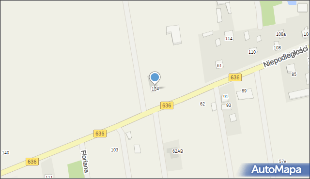 Kozły, Kozły, 124, mapa Kozły