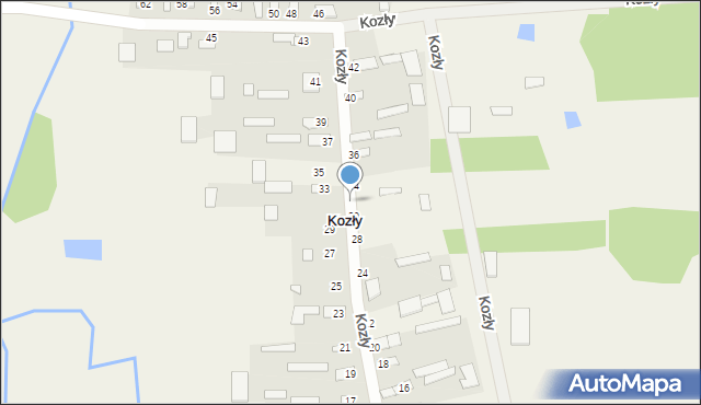 Kozły, Kozły, 32, mapa Kozły