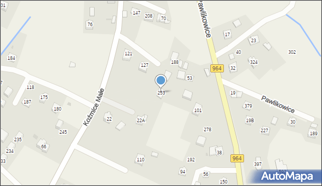 Koźmice Małe, Koźmice Małe, 253, mapa Koźmice Małe