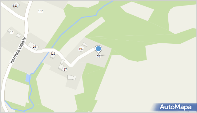 Koźmice Wielkie, Koźmice Wielkie, 52, mapa Koźmice Wielkie