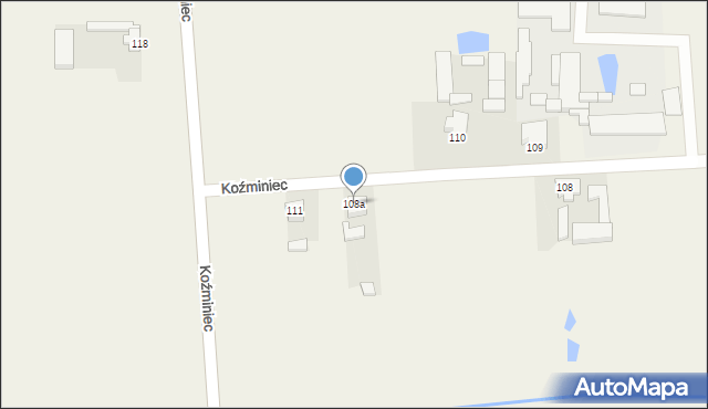 Koźminiec, Koźminiec, 108a, mapa Koźminiec