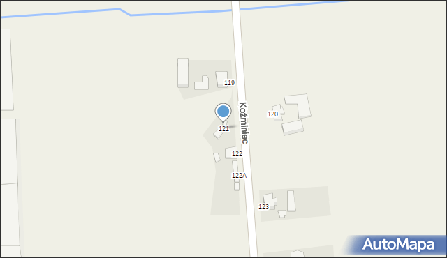Koźminiec, Koźminiec, 121, mapa Koźminiec