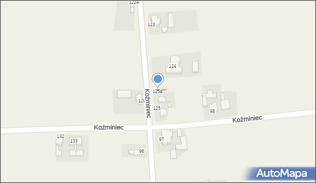 Koźminiec, Koźminiec, 125a, mapa Koźminiec